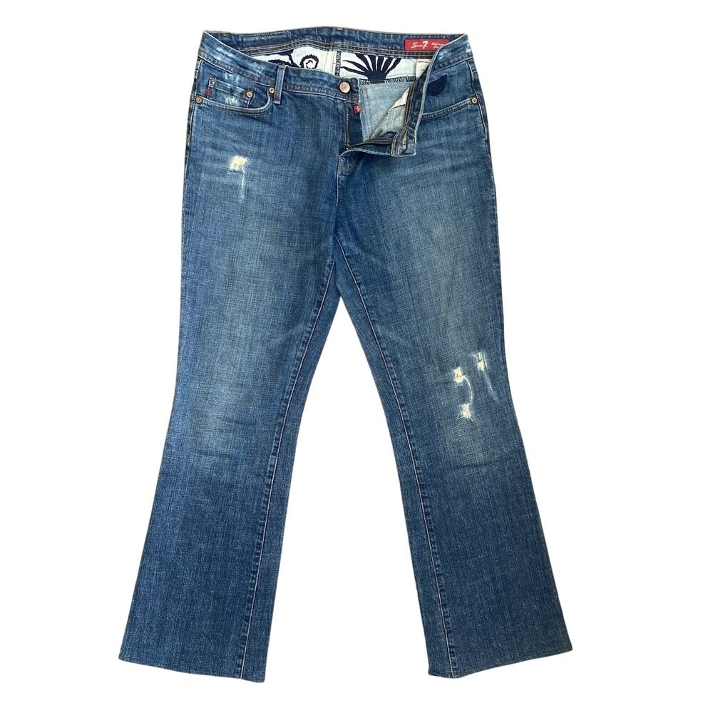 Seven Jeans Womens Sz 32 Embroidered Floral Y2K Stretch Bootcut Western Festival